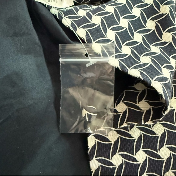 Talbots Silk Cotton Navy White Geometric Printed Sleeveless Belted Dress NWT - Picture 10 of 11